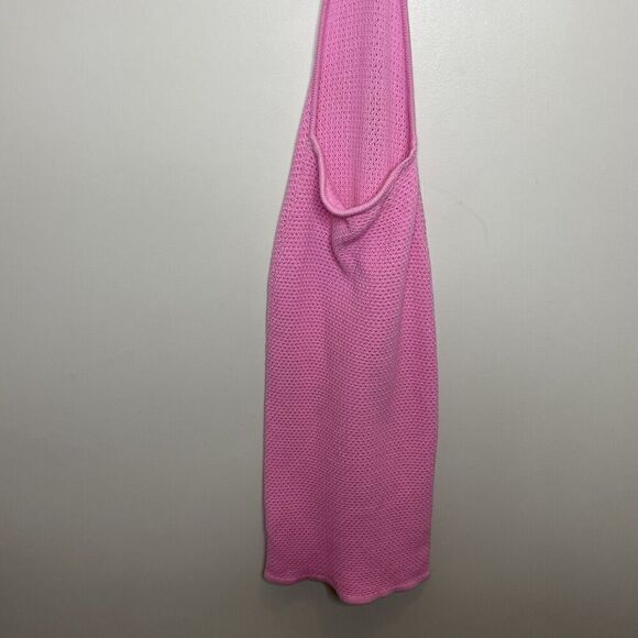 VICTOR GLEMAUD Knit Cutout Midi Dress Women XS Bubblegum Pink 100% Cotton - Picture 12 of 15